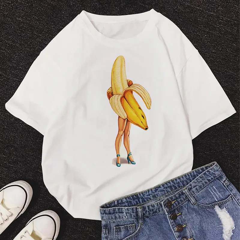 Sunflower Dolce Banana Print Short Sleeve Ladies T-Shirt