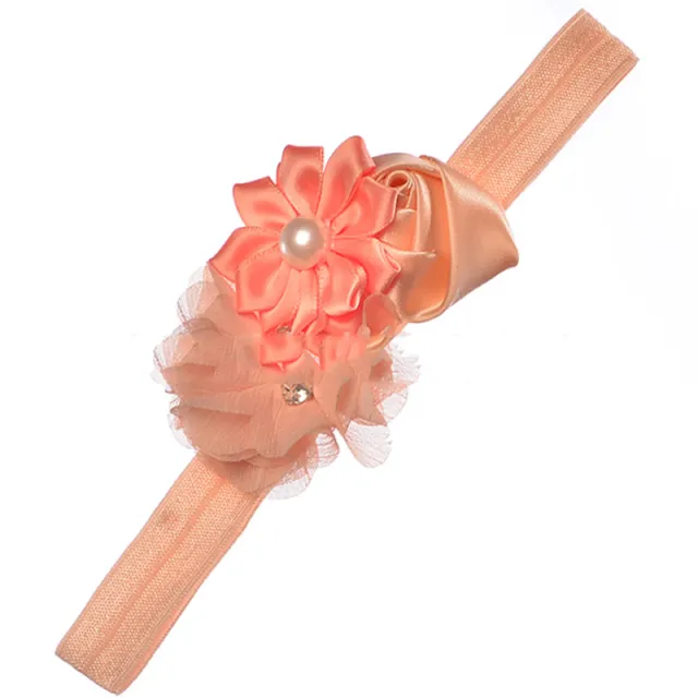Pearl Chiffon Frayed Multi angle Flower Combo Hair Band European And American Baby Elastic Headband Snow Teeth - Shop at LoveMi