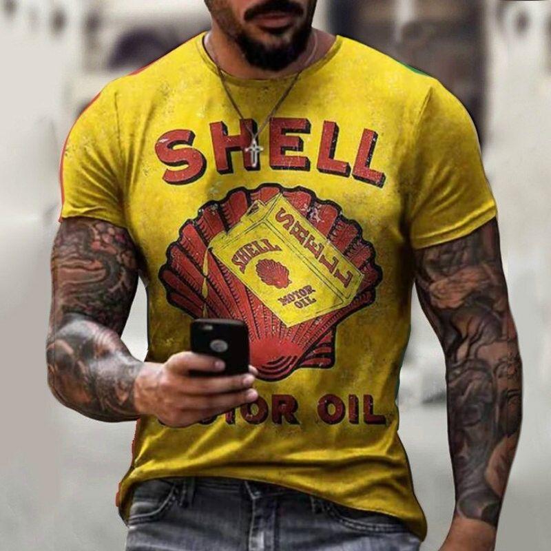 3D Digital Printing T-Shirt Short-Sleeved T-Shirt Top Classic Mechanic