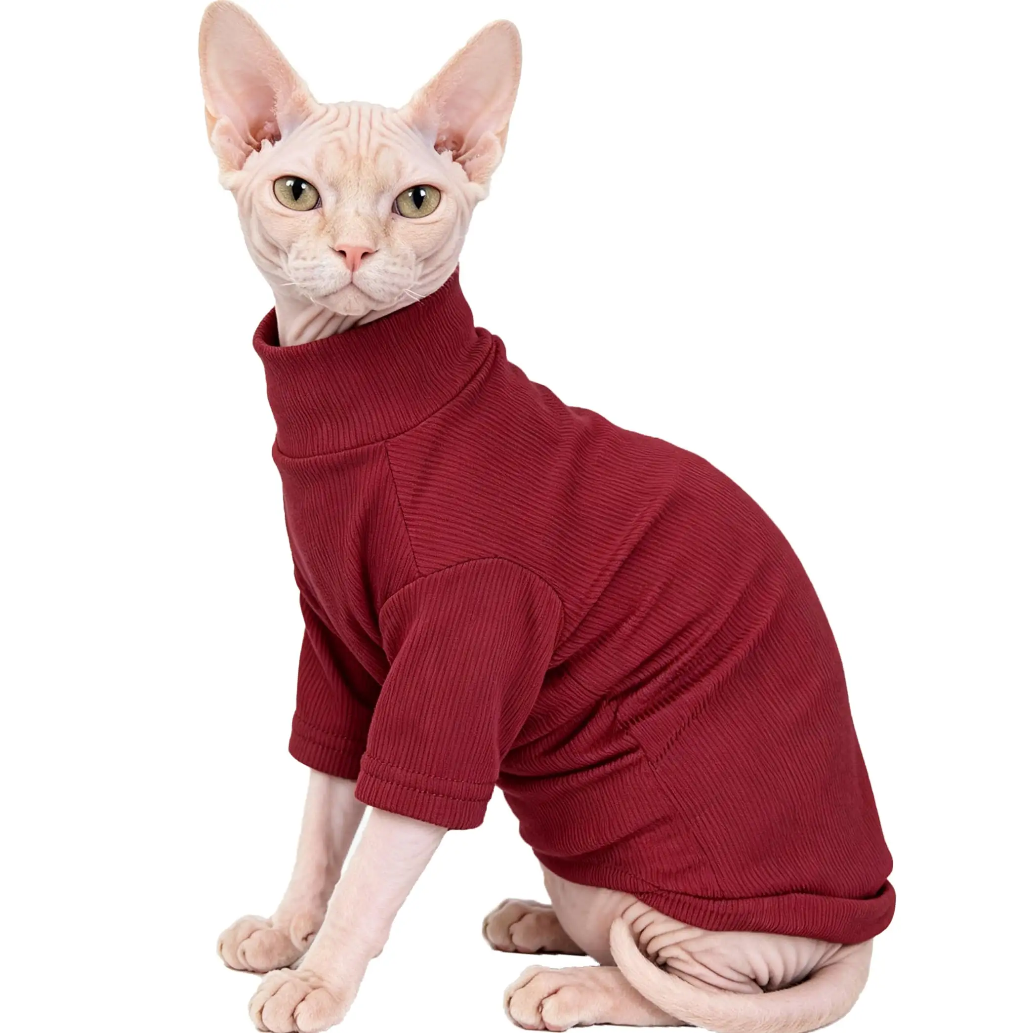 Sphynx Cats Clothes Hairless Shirt Turtleneck Kitten