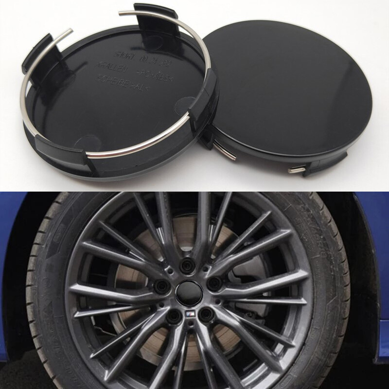 4pcs Universal 65mm Car Vehicle Wheel Center Hub Cap Cover Black — image 3