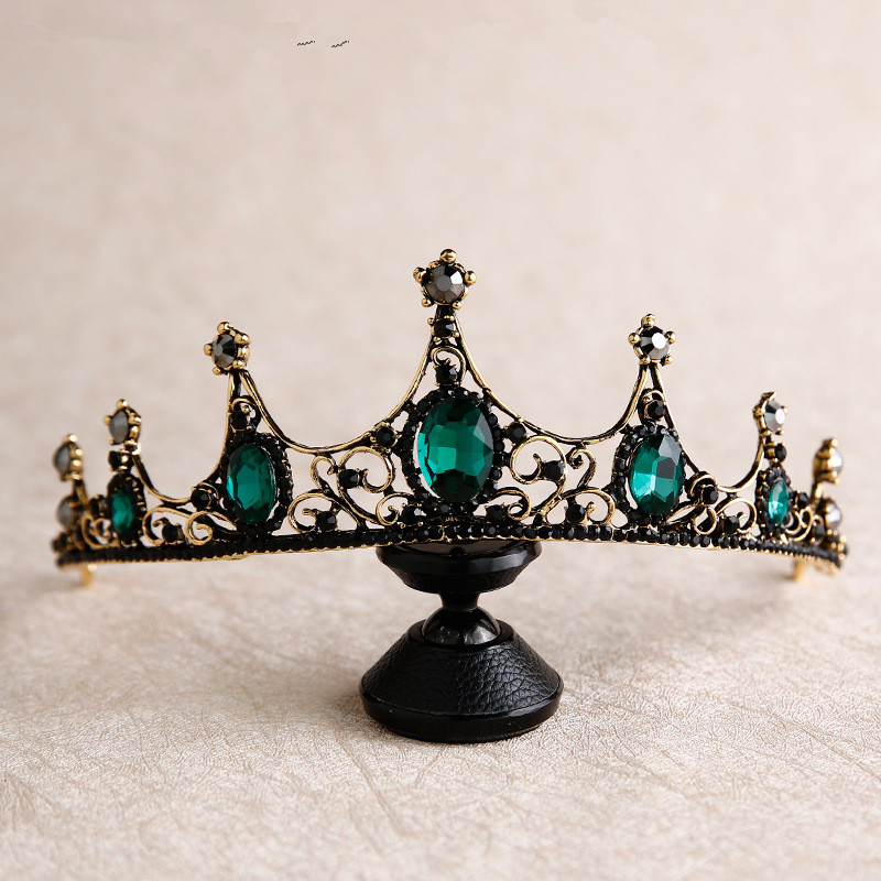 New Baroque Retro Black Crown Bridal Headdress Wedding Wedding Photo Accessories — foto 4