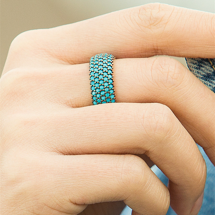 Title 5, Turkish Turquoise Colored Gemstone Ring For Women