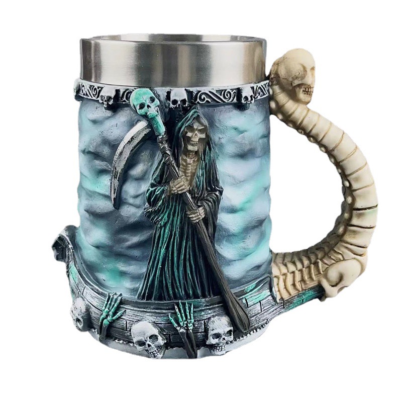 European and american death ship skull mug (death ship beer