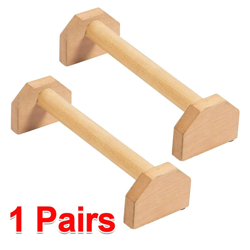 1 Pair 30cm Wooden Push Up Bars Parallettes Home Gym Workout Equipment — image 7