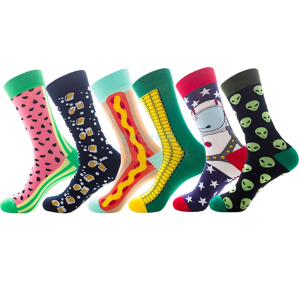 Beer Corn Men's Socks Watermelon Hot Dog Sushi Tide Socks Hot Dog Tube Socks