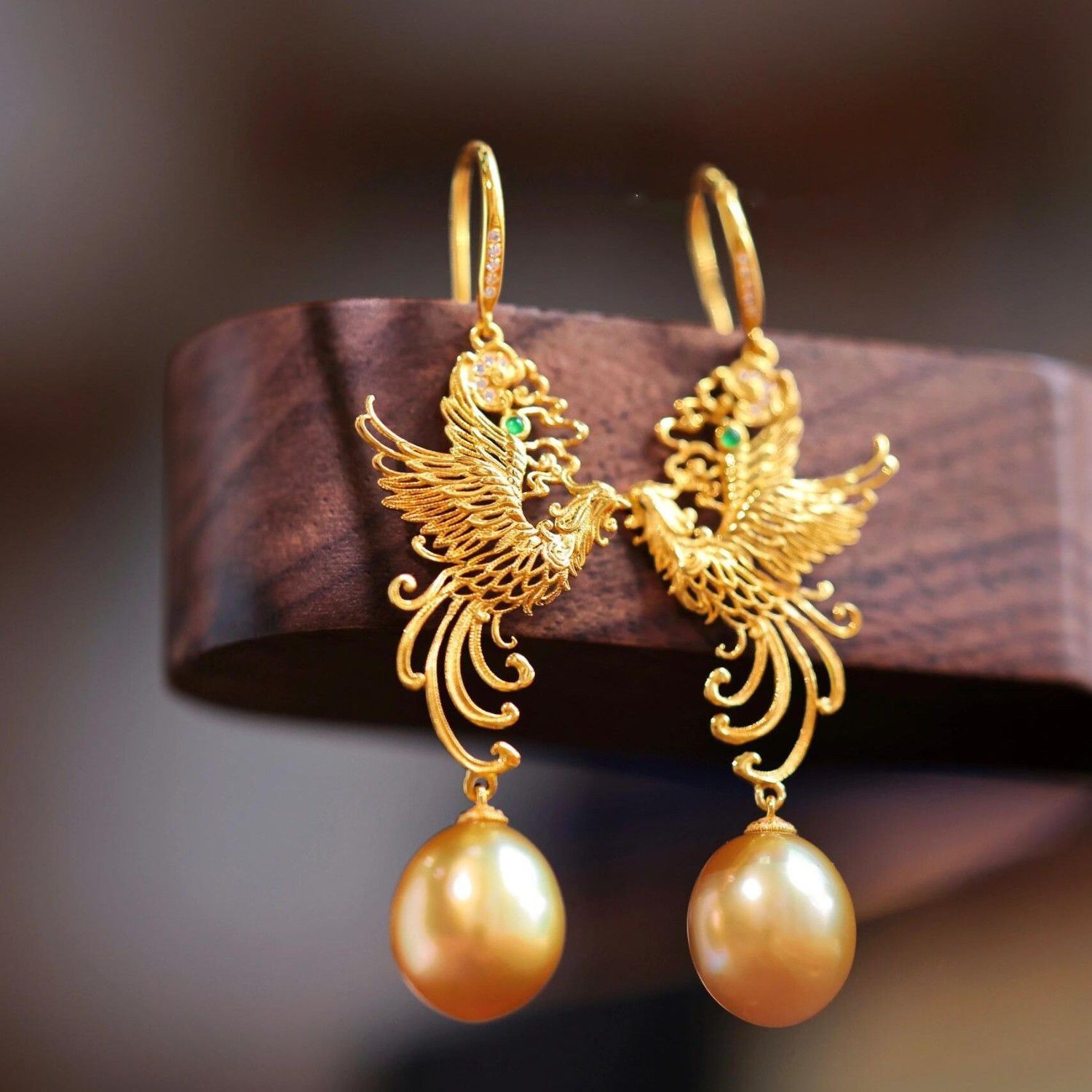 New Chinese Vintage Phoenix Earrings For Women, Golden Phoenix High-End Elegant Versatile Light Luxury Exquisite Ear Jewelry
