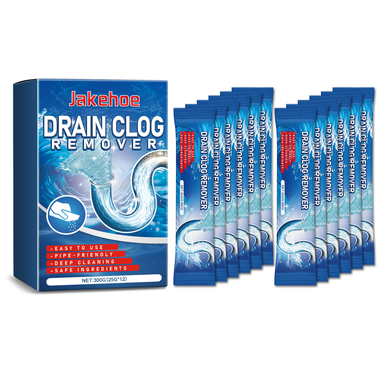 Jakehoe Drain Cleaning Powder For Cleaning, Unclogging, And Deodorizing Kitchen And Toilet Drains. — view 3