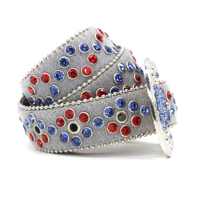 Fashionable Women's Studded Flower Buckle Belt