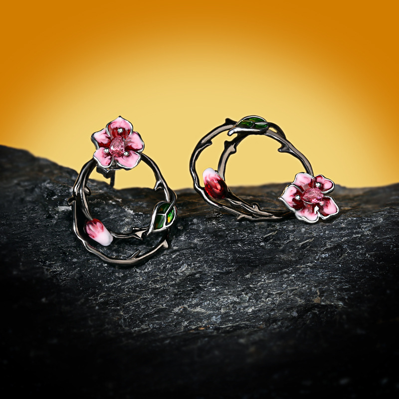 Alice Flower Fairy Earrings Niche Temperament Enamel Palace Fairyland Fairy Earrings