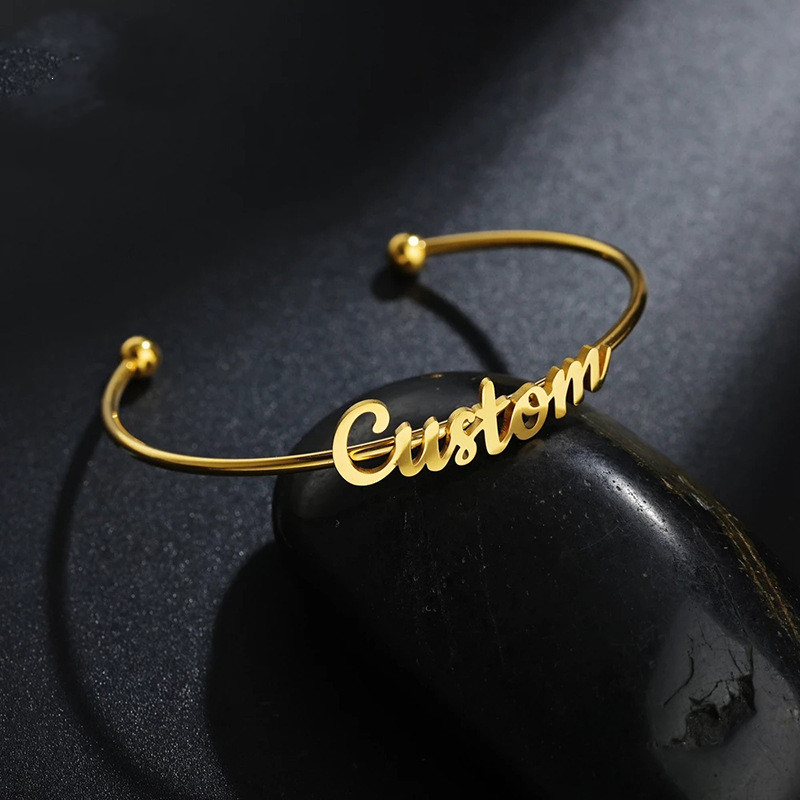 Live Buckle Stainless Steel Letter Bracelet