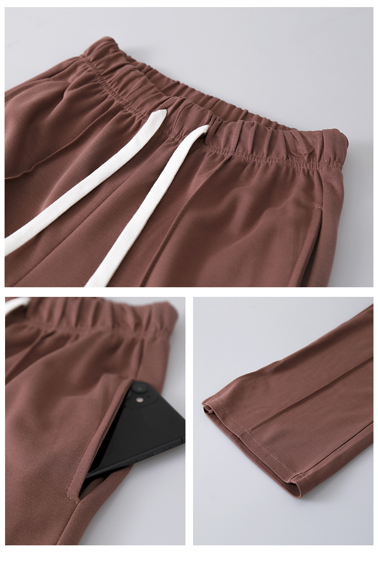 Title 9, High Waist Slit Slim Casual Wide Leg Trousers