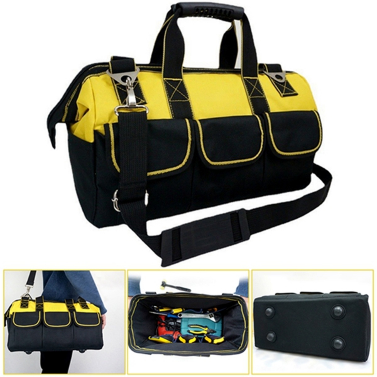 20in Tool Bag Heavy Duty Hard Base Storage Case W Shoulder Strap — image 5