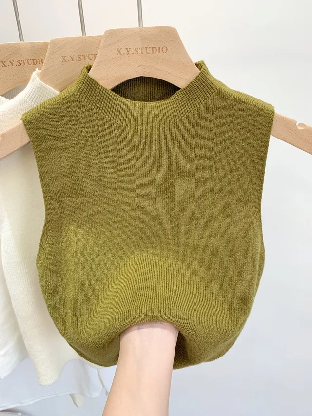 Women's Elegant Inner Knitted Sweater Bottoming Shirt Green - Shop at LoveMi
