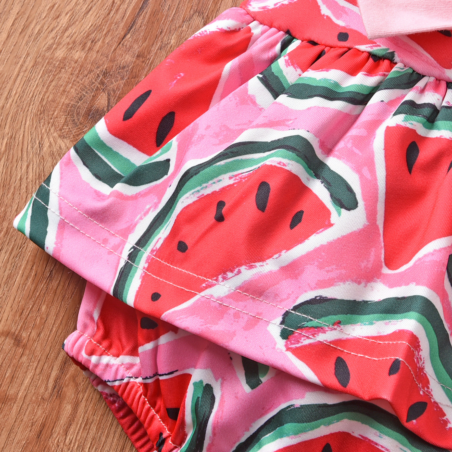 Children's Watermelon Print One-piece Romper Dress