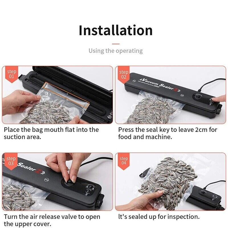 Vacuum Food Sealer Automatic Manual Dry Wet Pack Machine With 60 Bags UK — image 7