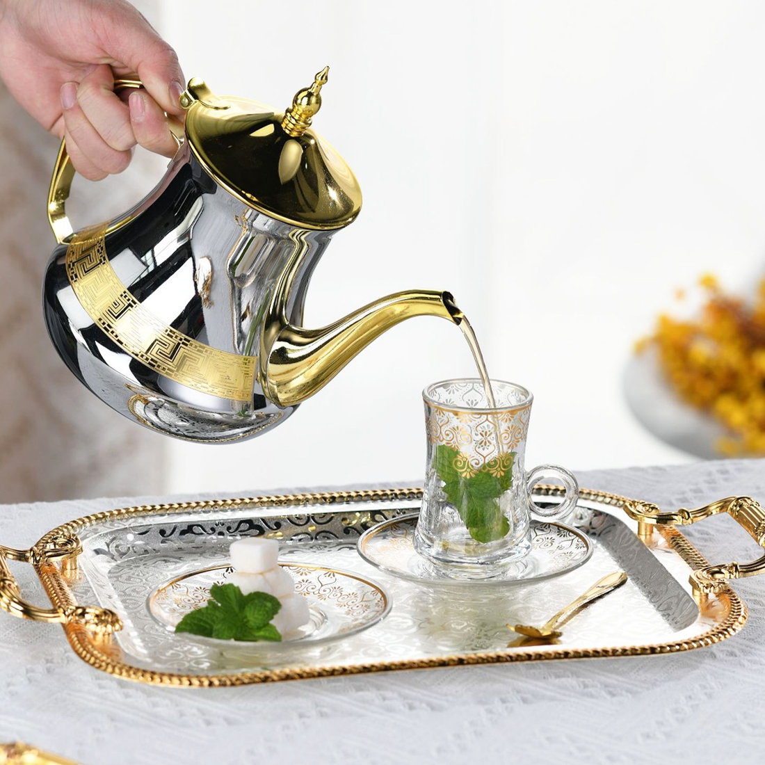 Rectangle Serving Tray With Handles For Gift Serving Tray