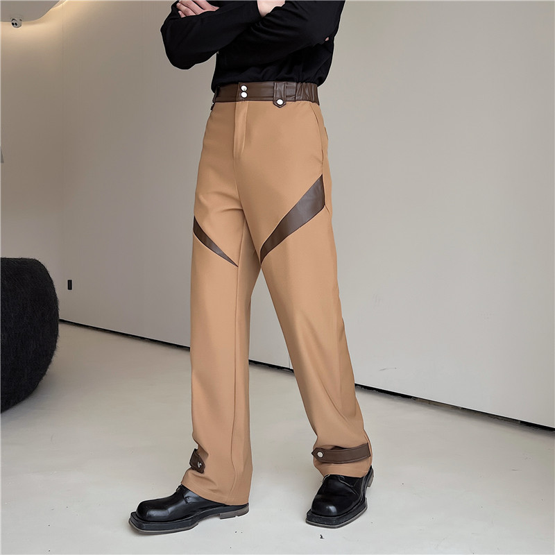 Title 4, Japanese Design Contrast Color Suit Pants For Men