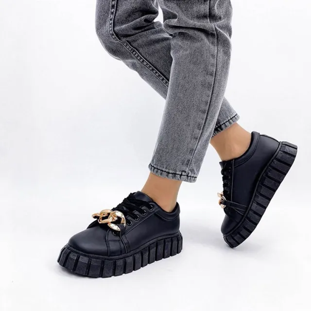 Low Top Flat Casual Sneakers Black - Shop at LoveMi