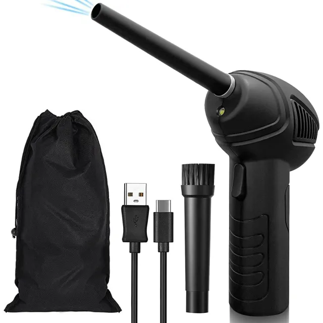 Rechargeable Air Duster Electric Cleaner Cleaning Blower For Car PC Keyboard Pet Black - Shop at LoveMi