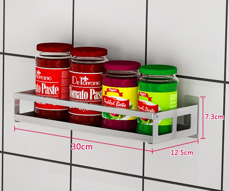 Title 5, Wall-mounted non-perforated wall condiment stor...