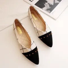 Women's All-match Pointed Toe Pumps Flat Shoes - Beige - View 1