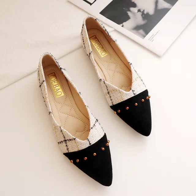 Women's All match Pointed Toe Pumps Flat Shoes Beige - Shop at LoveMi