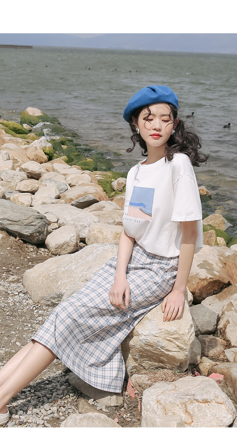 Small Mid-length High Waist A-line Skirt Mori Women's Skirt