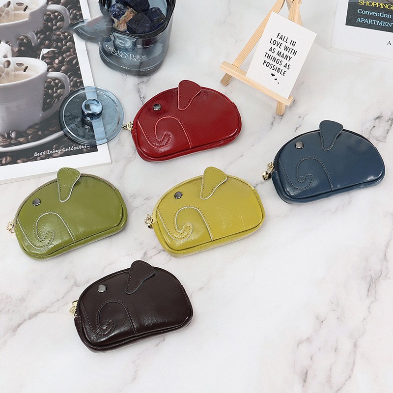 Women's Genuine Leather Small Zip Wallet Key And COIN Case - Image 9