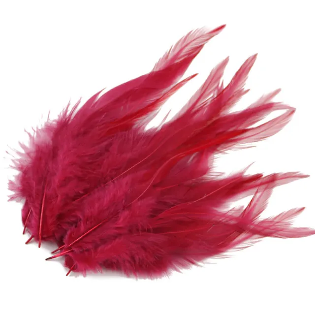A Set Of 50 Colorful Pointed Hairs With White Tip Dyeing Jewelry Dream Catcher Accessories Wine Red - Shop at LoveMi