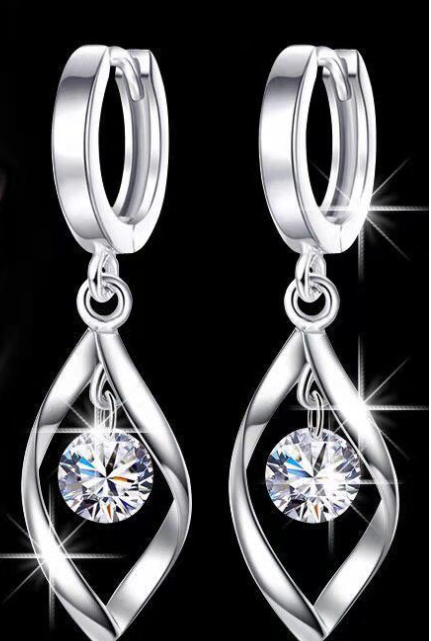 Flashing Zirconium Simple Earrings Zircon Knob Earrings