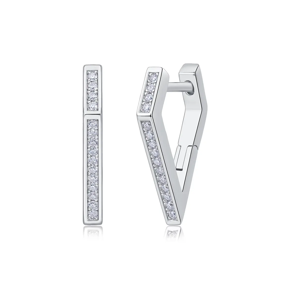 1Coronation - Fashionable And Luxurious Diamond Jewelry Set With Moissanite S925 Sterling Silver And Platinum-plated Stud Earrings Prohibit Tk Sales