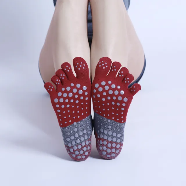 Women's Elastic Five finger Socks Red Double - Shop at LoveMi