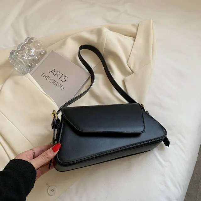 Niche One shoulder Fashion All match Messenger Bag Commuting Black - Shop at LoveMi