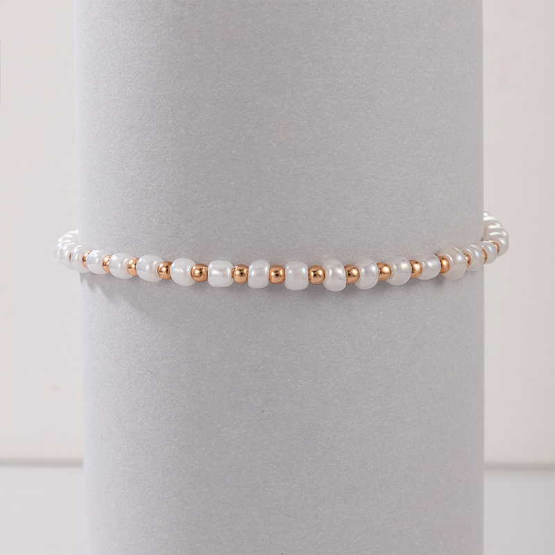 Title 3, Alloy Round Beads A String Of Beads Single Anklet