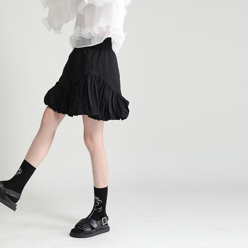 Title 5, New Elastic High Waist Bubble Bud Cloud Skirt