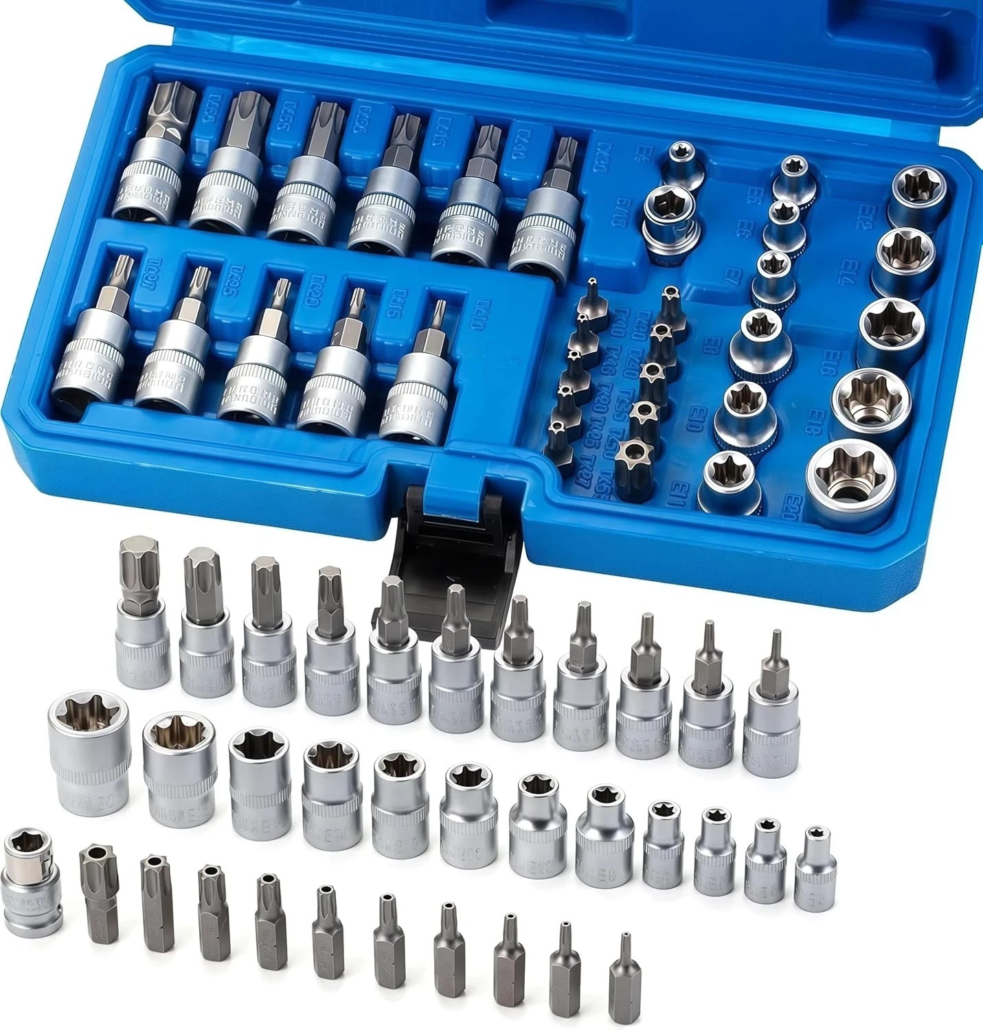 34pcs Torx Star Socket & Bit Set Male Female E & T Sockets Torx Bits With Case — foto 10