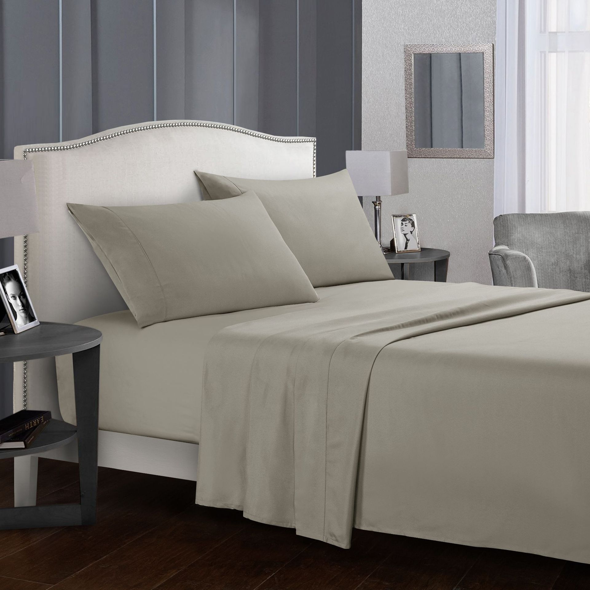 California King 4-Piece Sheet Set — Khaki