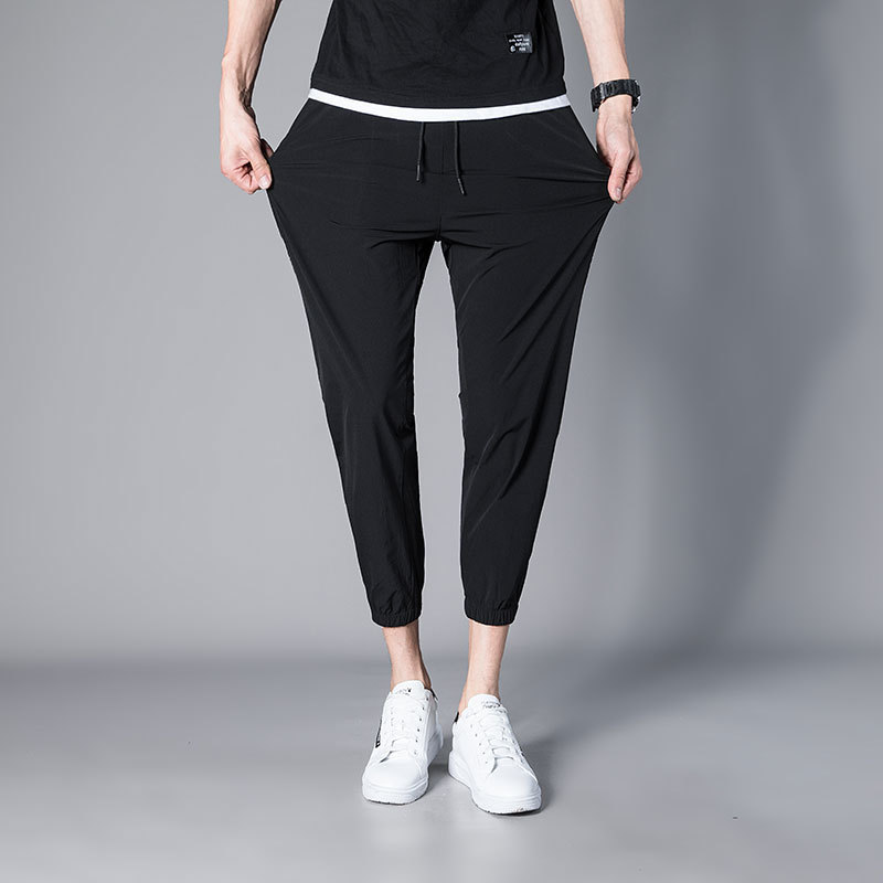 Thin Ice Silk Cropped Pants For Men's Relaxed Sports And Leisure