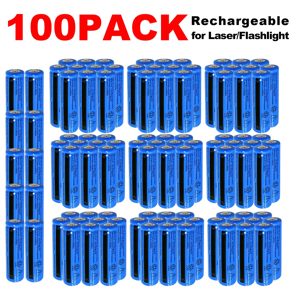 50&100pcs  Battery 3.7V Rechargerable Li-ion 3000mAh 18650 Batteries For Torch Flashlight Laser Headlamp
