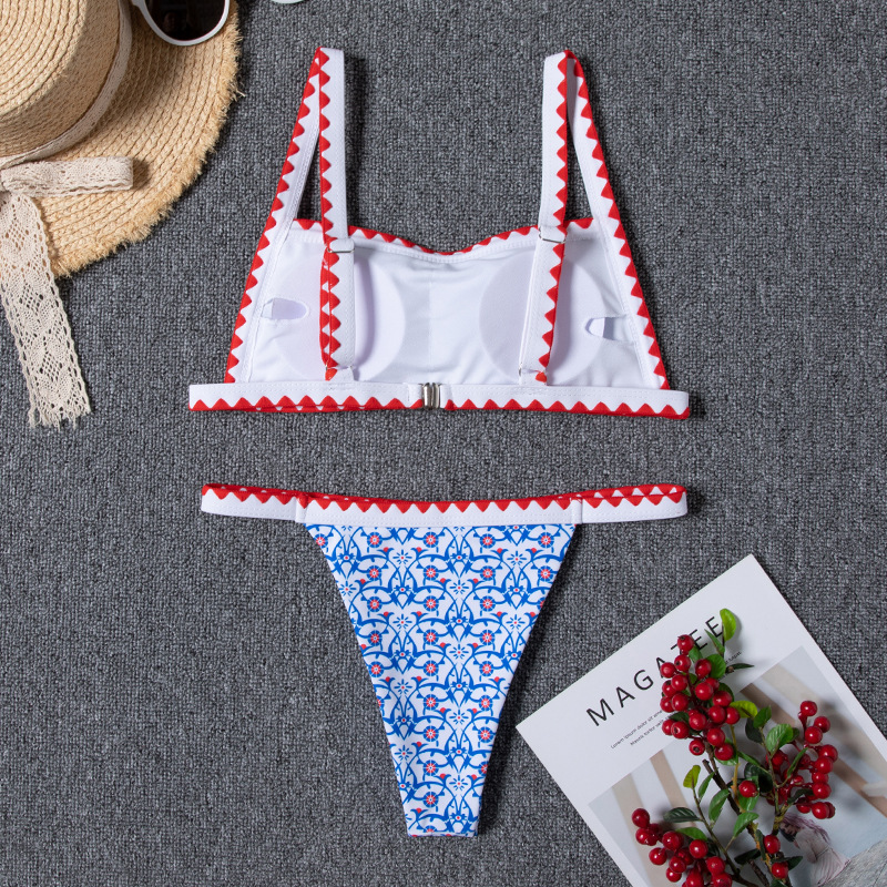 European And American New Sexy Crochet Split Swimsuit Bikini