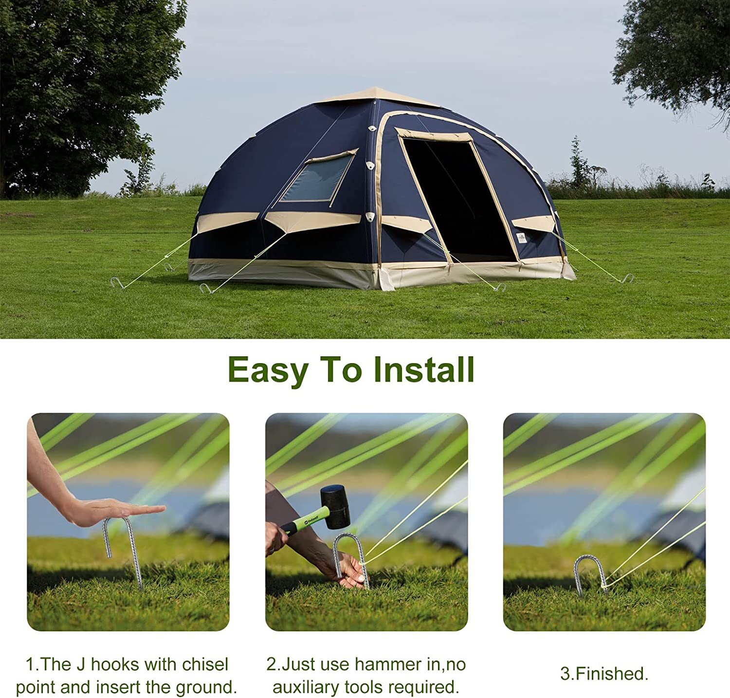 10-50Pcs Tent Pegs Heavy Duty Steel Marquee Ground Stakes Gazebo Camping Awning 7