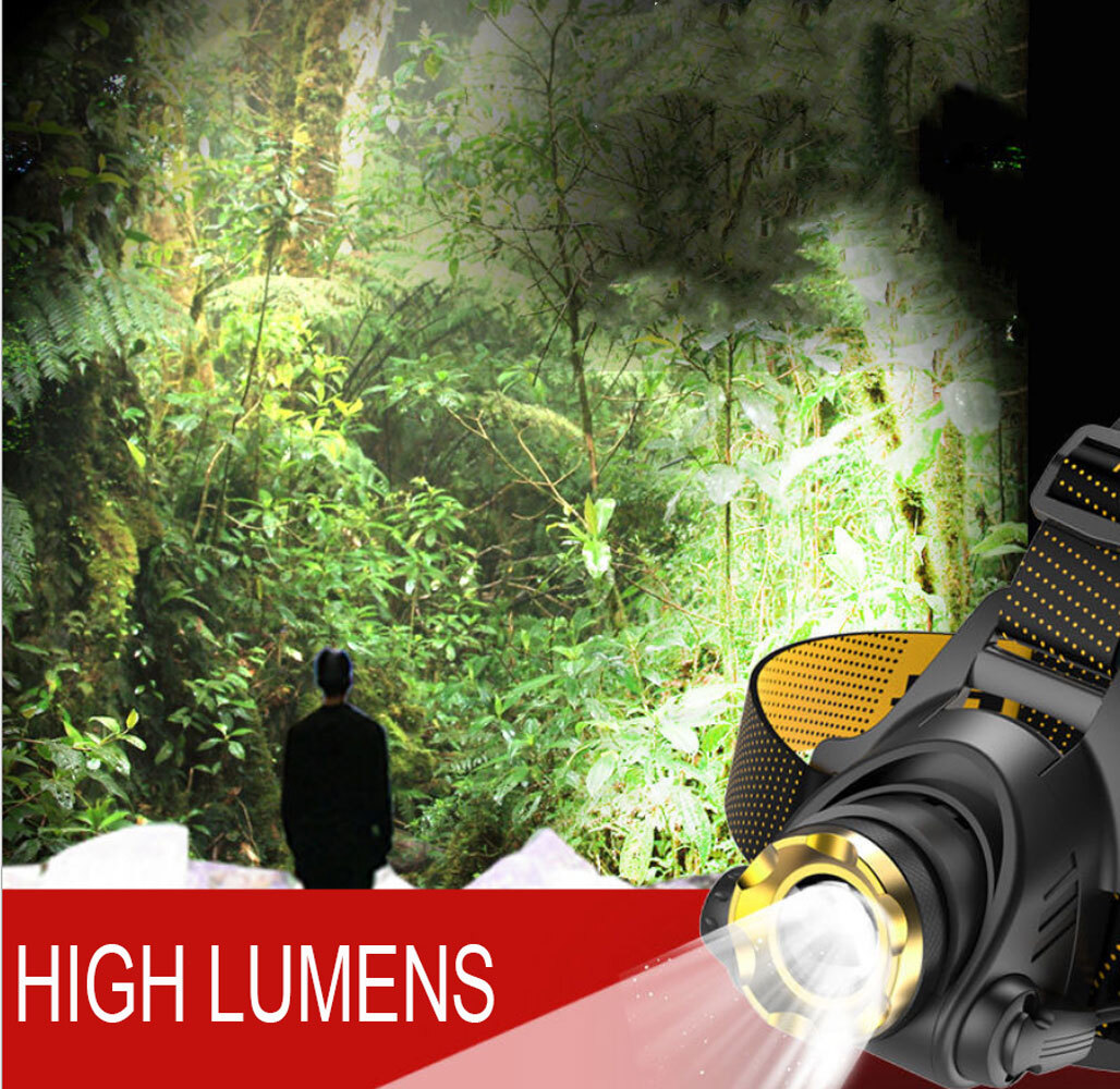 Super Bright 150000LM BATTERY LED Headlamp USB Headlight Headlamp Flashlight