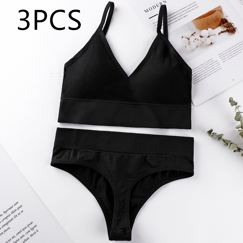 Women's Thin French Style No Steel Ring Panties And Bra Set - Picture 7 of 23