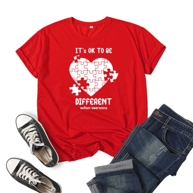 Fashion Casual Graphic Print Short sleeved T shirt Red - Shop at LoveMi
