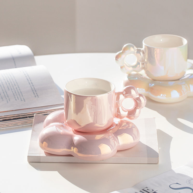 Title 4, Pearlescent Mug Light Luxury Coffee Cup And Saucer