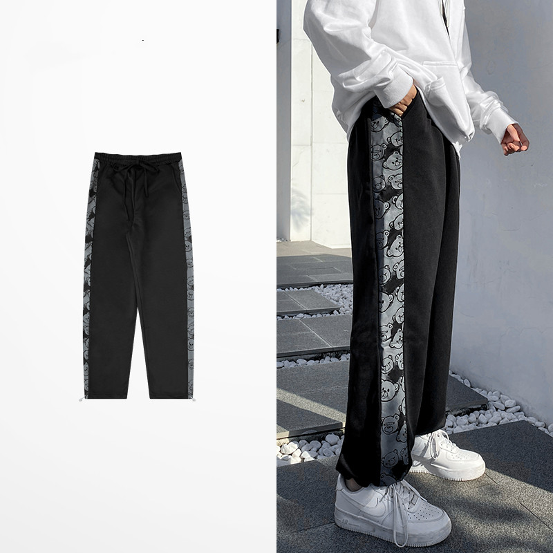 Casual Pants Men's And Women's Printed Loose-fit Cropped Trousers
