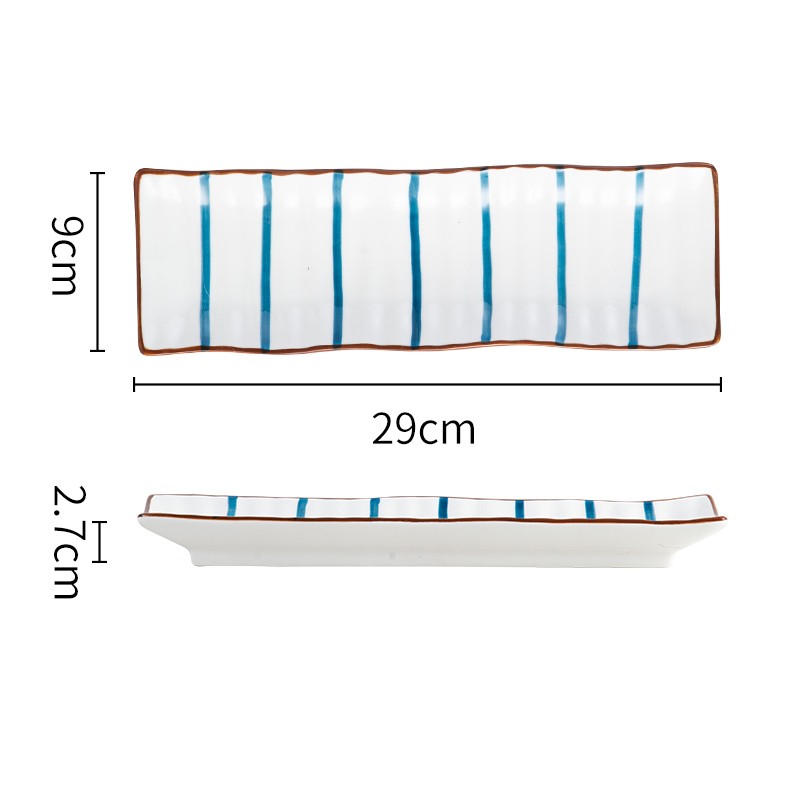 Title 10, Rectangular Ceramic Sushi Plate Tableware