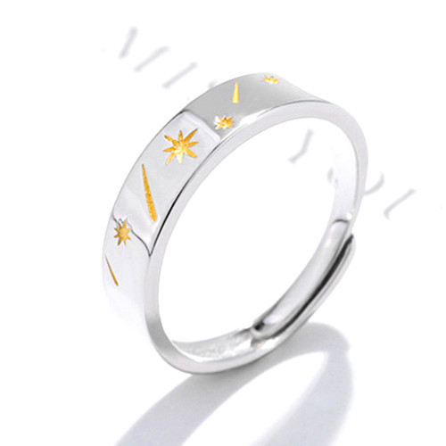 Title 4, Moon Star S925 Silver Simple Student Men And Wo...