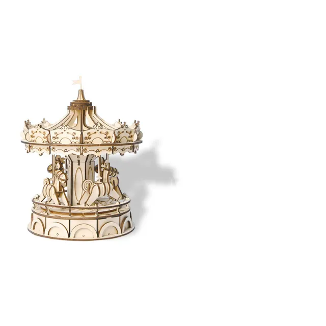 Ruodang Ruolai Wooden DIY Toy 3D Jigsaw Puzzle Piano Tower Ferris Wheel Model Birthday Gift Carousel - Shop at LoveMi